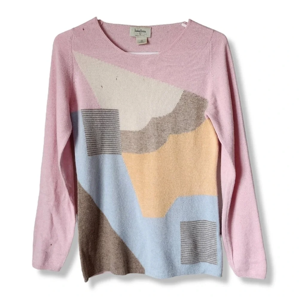 NEIMAN MARCUS 100% Cashmere‎ Geometric Sweater size XS